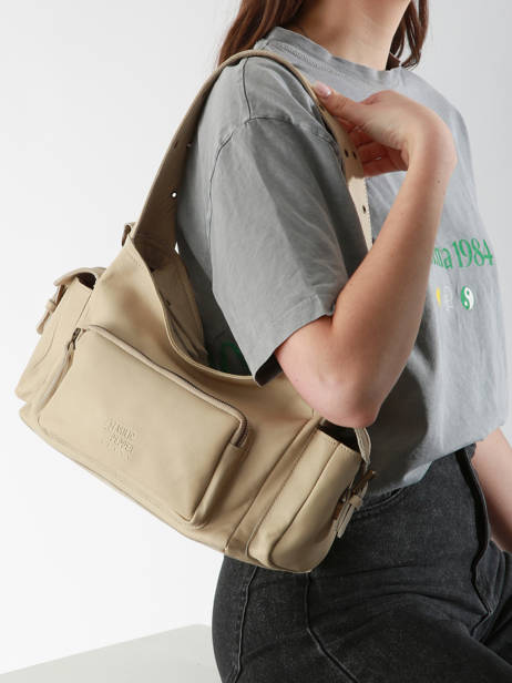 Schoudertas Cargo Leder Basilic pepper Beige cargo BCAR05 ander zicht 1
